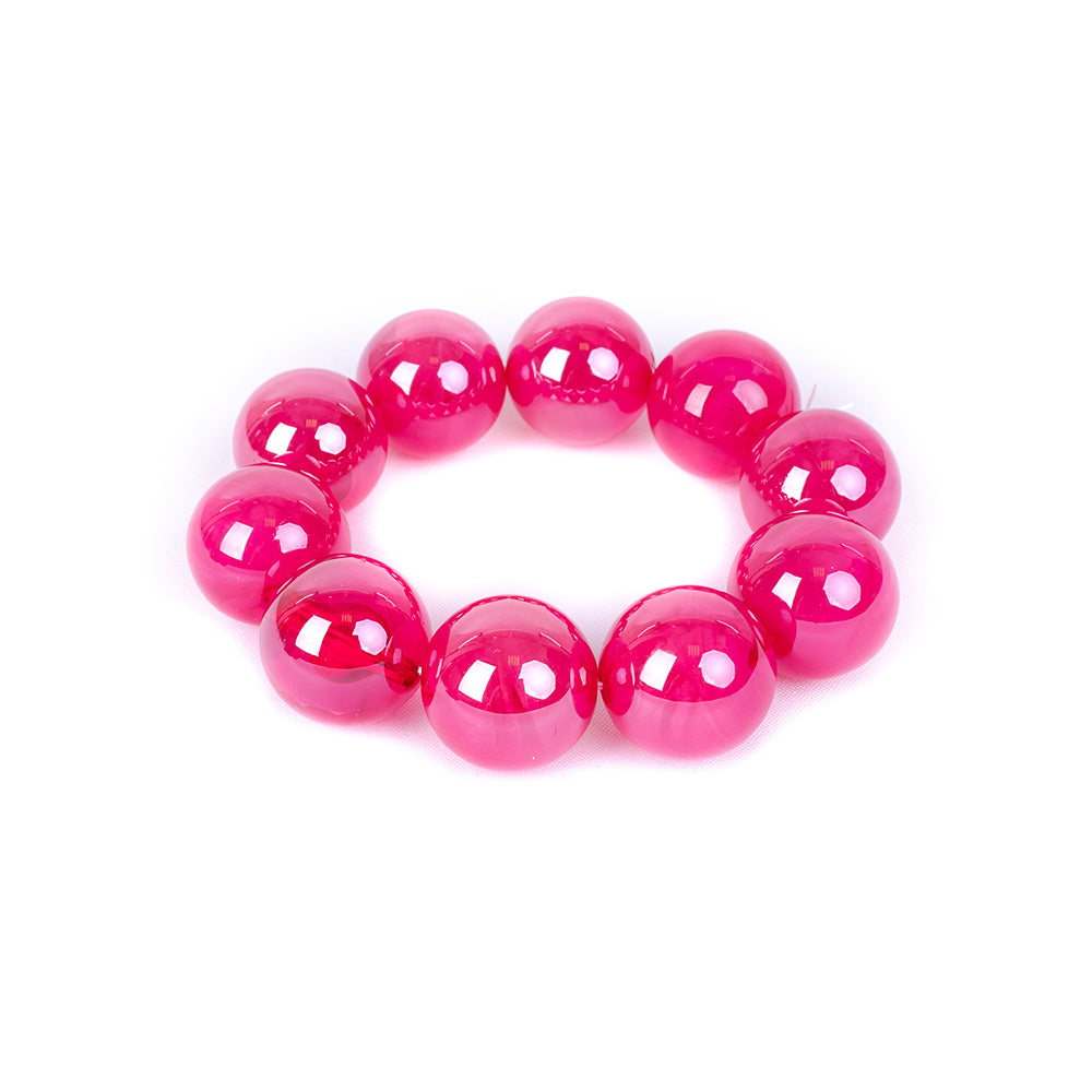 BRACCIALE ELASTICO CON 10 SFERE LUCIDE