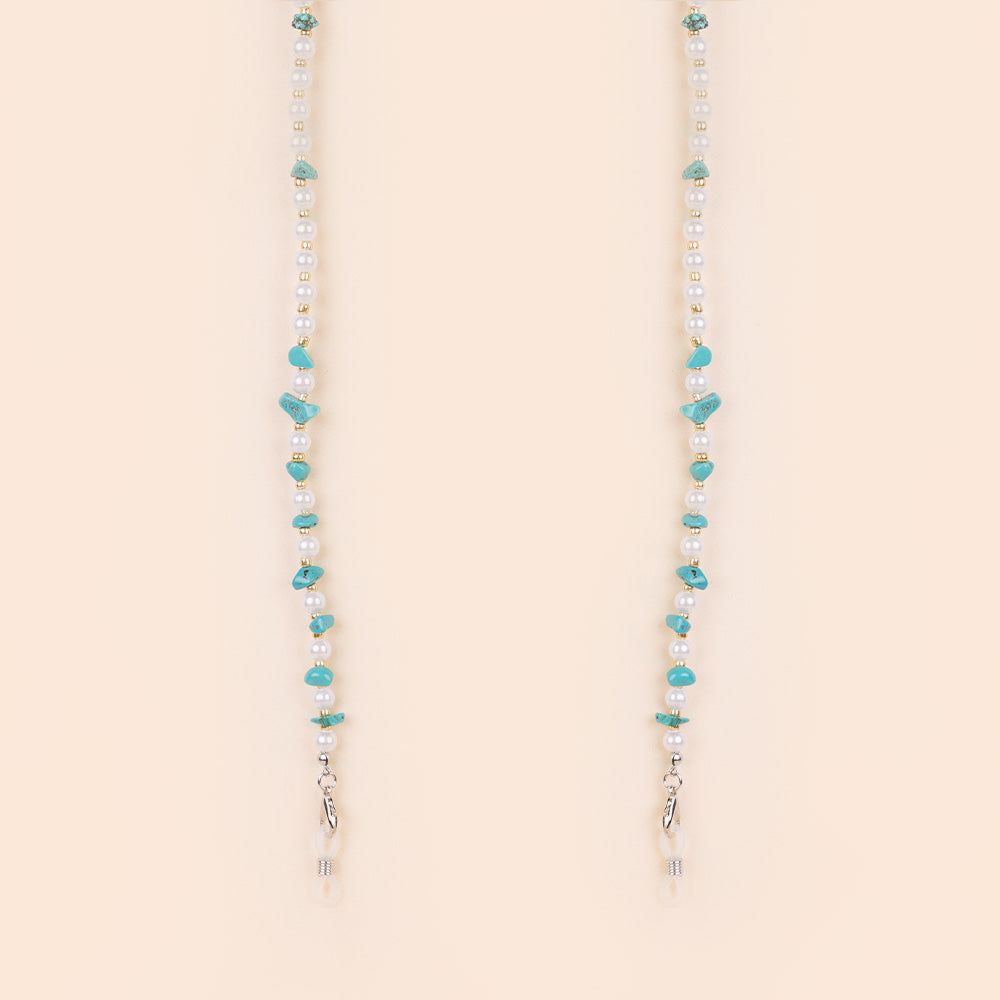 CATENA OCCHIALI CON PIETRE E PERLINE