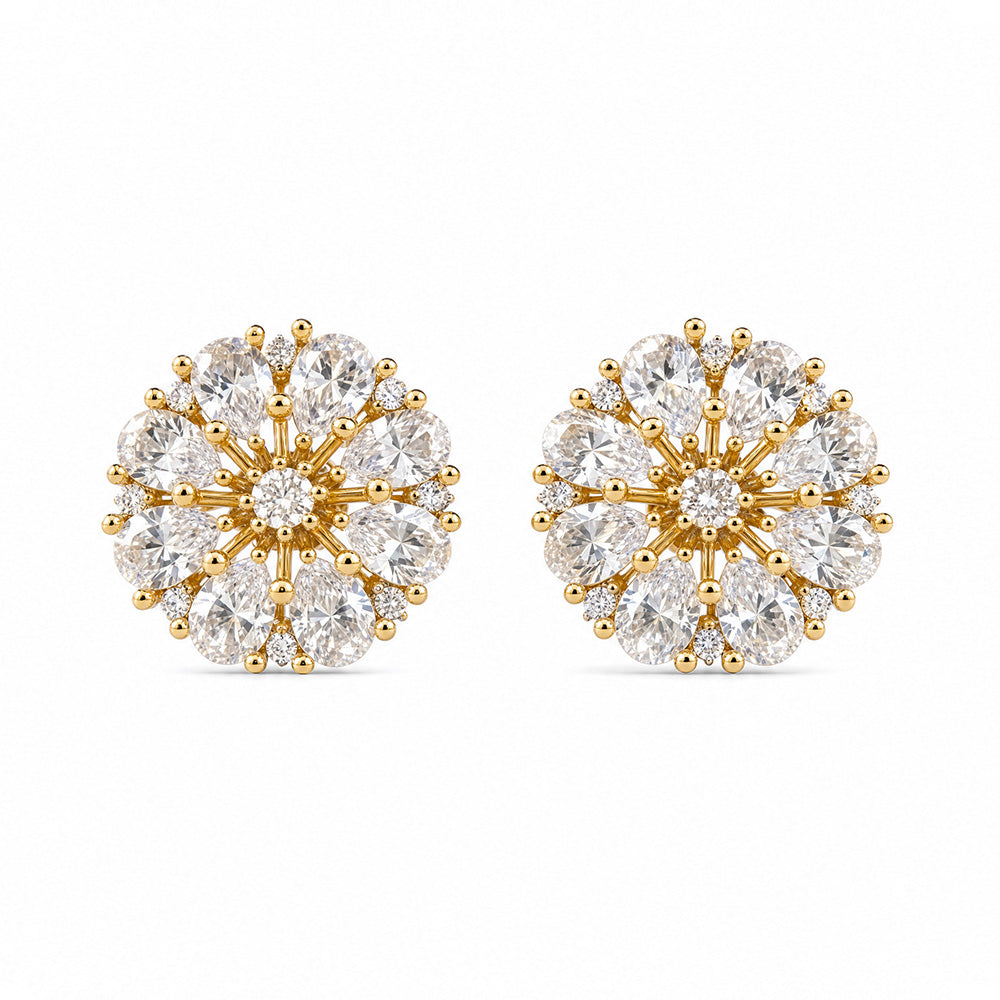 COPRI BOTTONI ROTONDI CON STRASS DALLA FORMA A FIORE