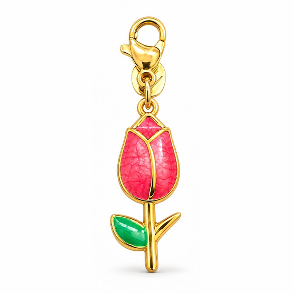 CHARM A FIORE TULIPANO CON FOGLIA