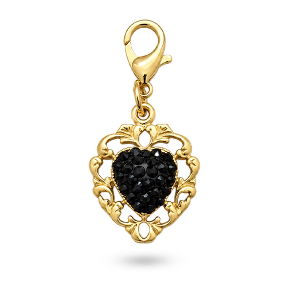 CHARM FORMA DI CUORE CON CORNICE E STRASS CENTRALI