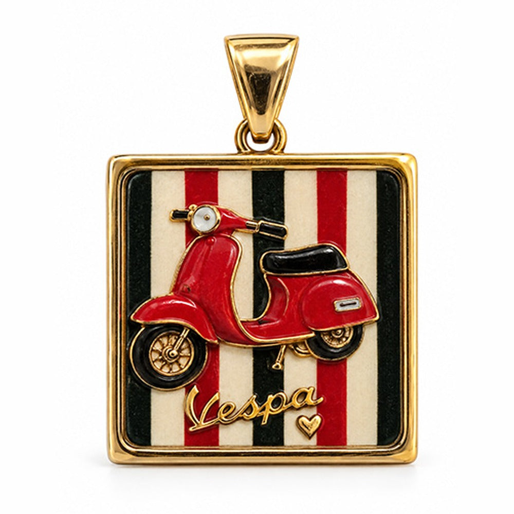 CHARM CON VESPA E SFONDO A RIGHE