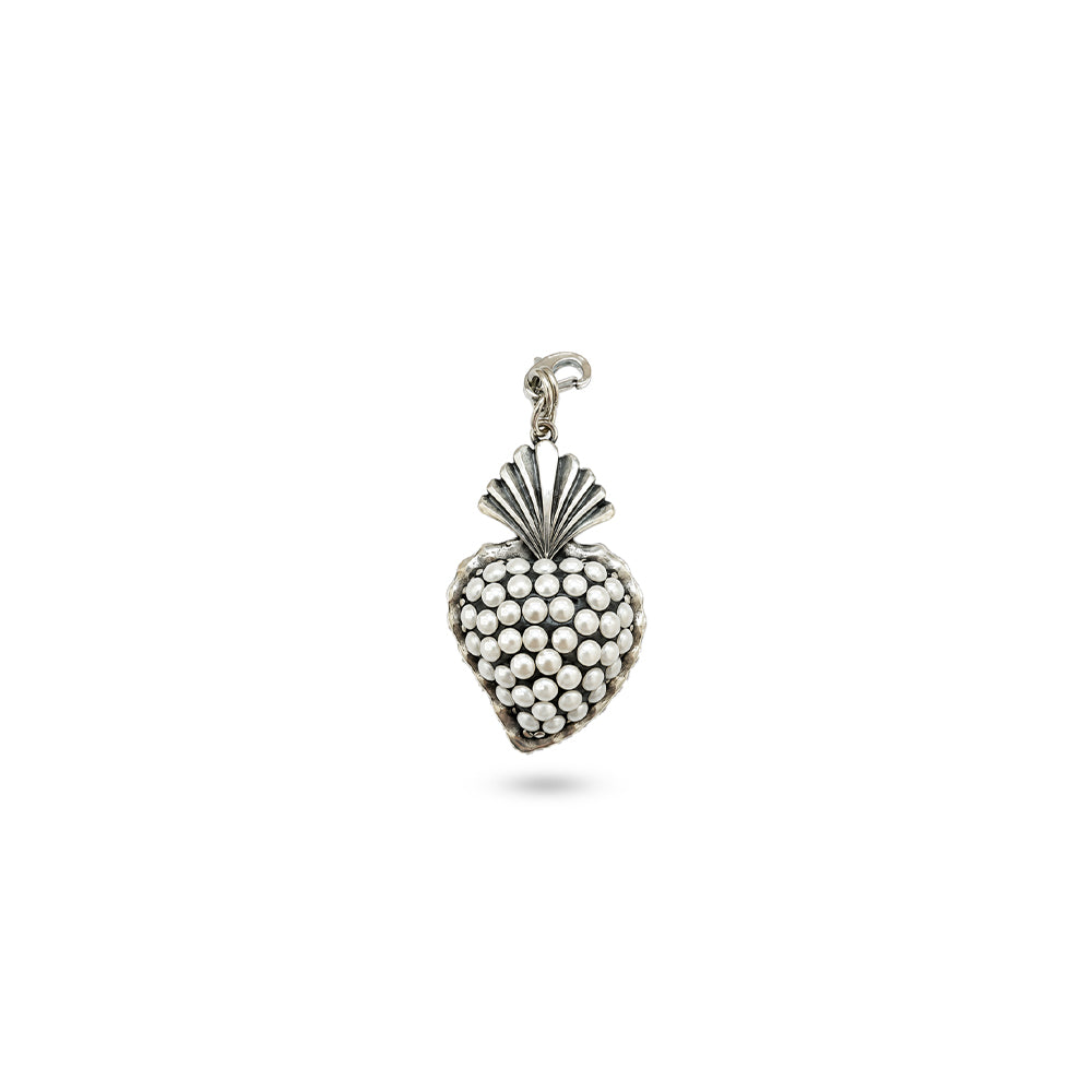 CHARM CUORE SACRO CON STRASS E FIAMME