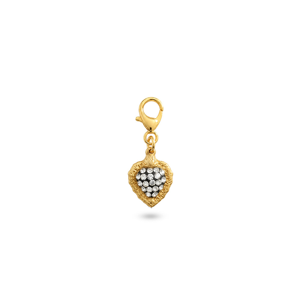 CHARM CUORE CON CORNICE MARTELLATA