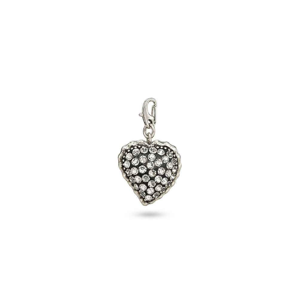 CHARM A CUORE RICOPERTO DA STRASS