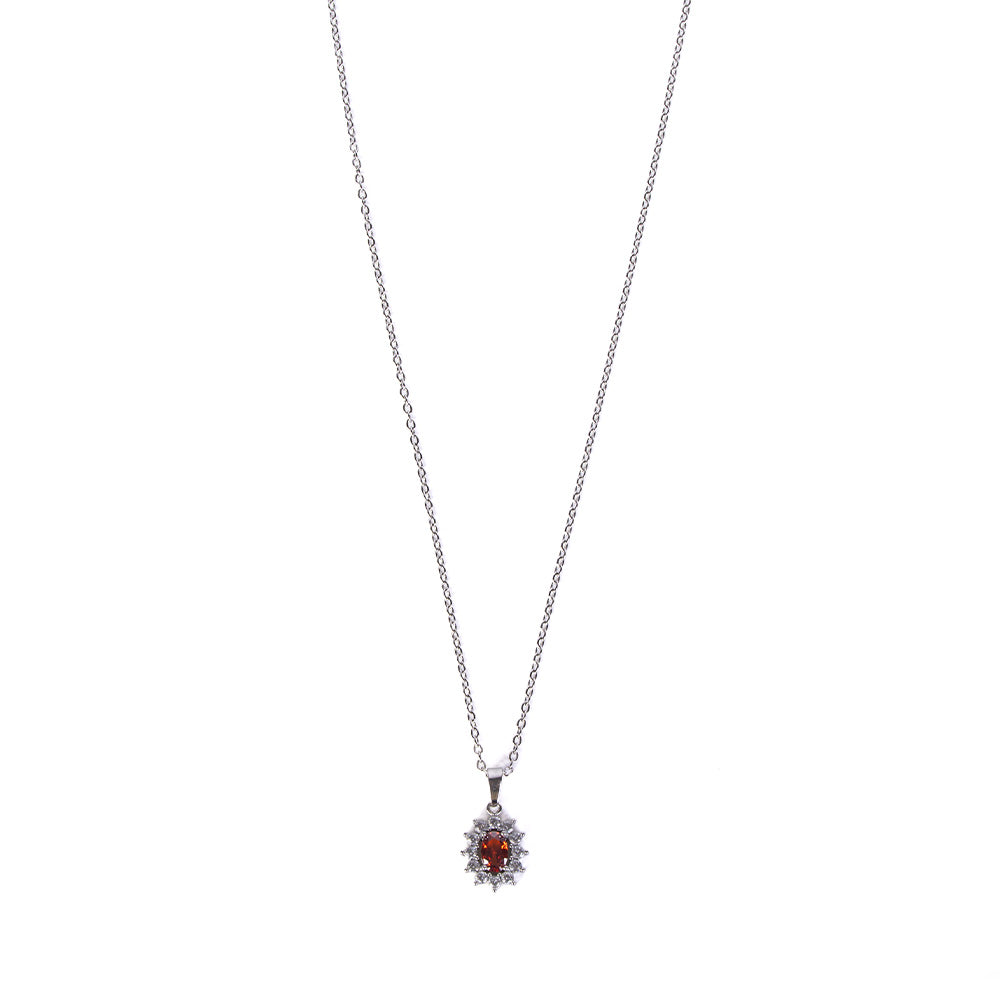 COLLANA GIROCOLLO PUNTO LUCE OVALE E STRASS