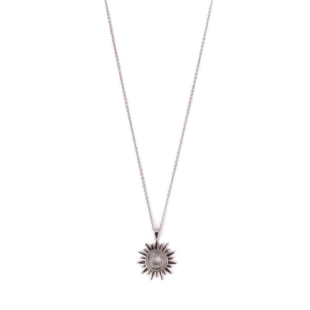 COLLANA GIROCOLLO CON SOLE CON STRASS PENDENTE