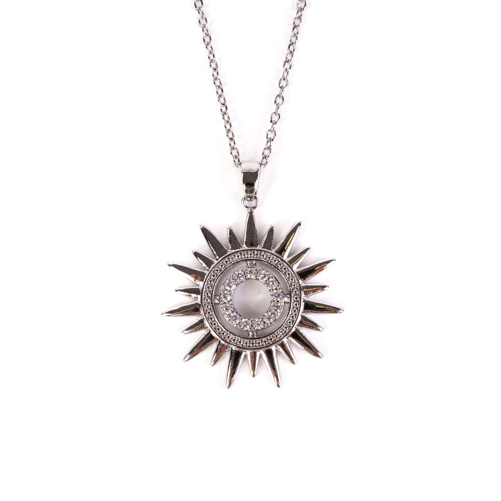 COLLANA GIROCOLLO CON SOLE CON STRASS PENDENTE