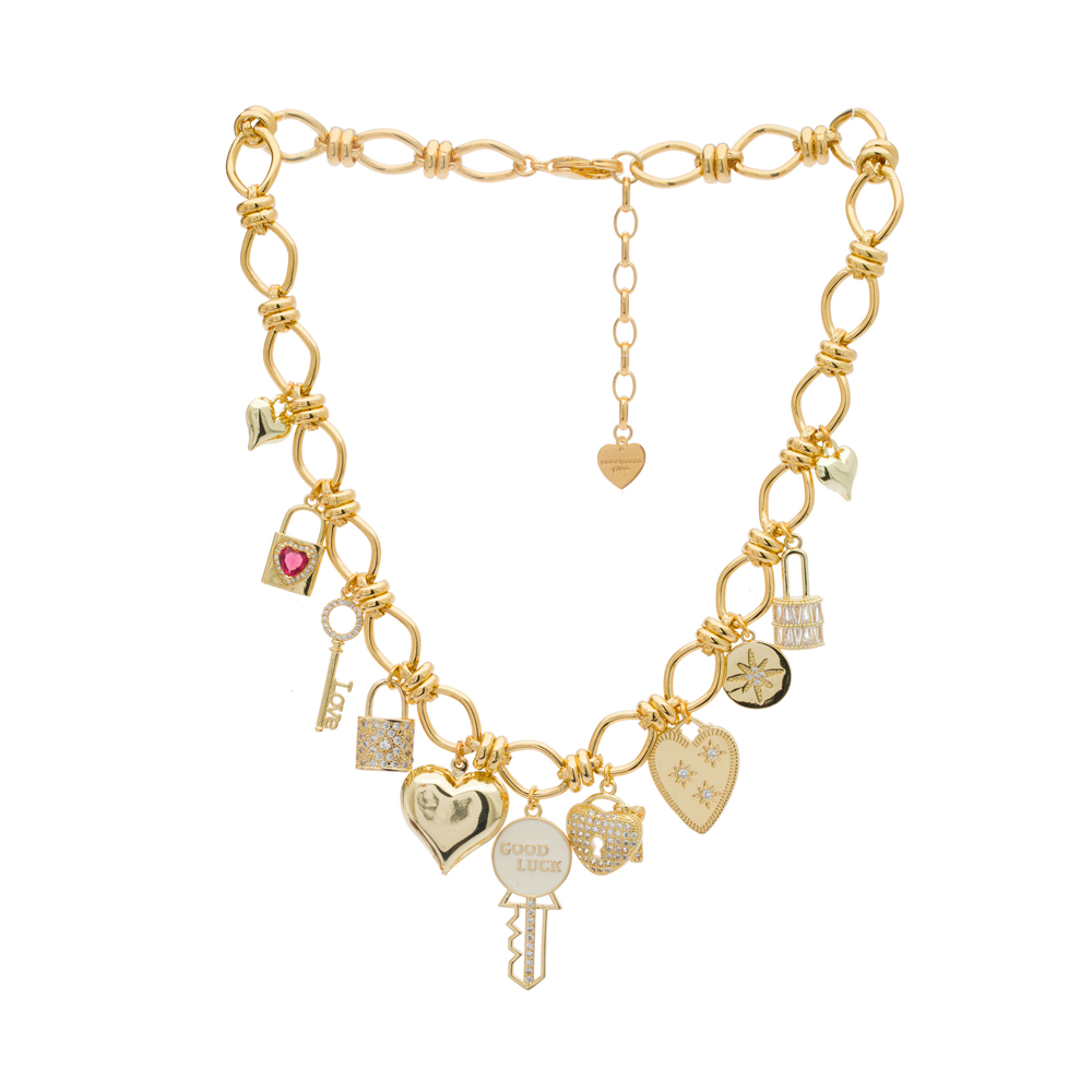 COLLANA GIROCOLLO CON CIONDOLI LOVE LOCK BIG