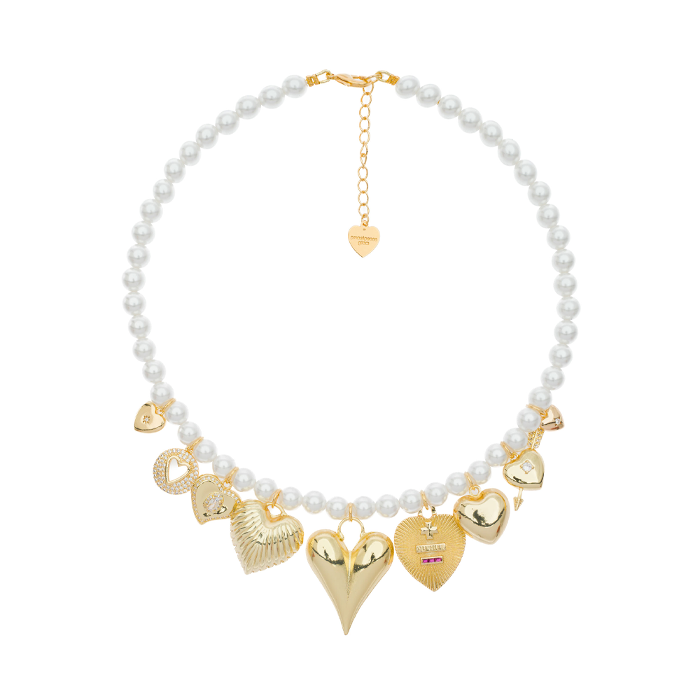 COLLANA GIROCOLLO CON CIONDOLI MAGIC PEARL MULTI HEARTS