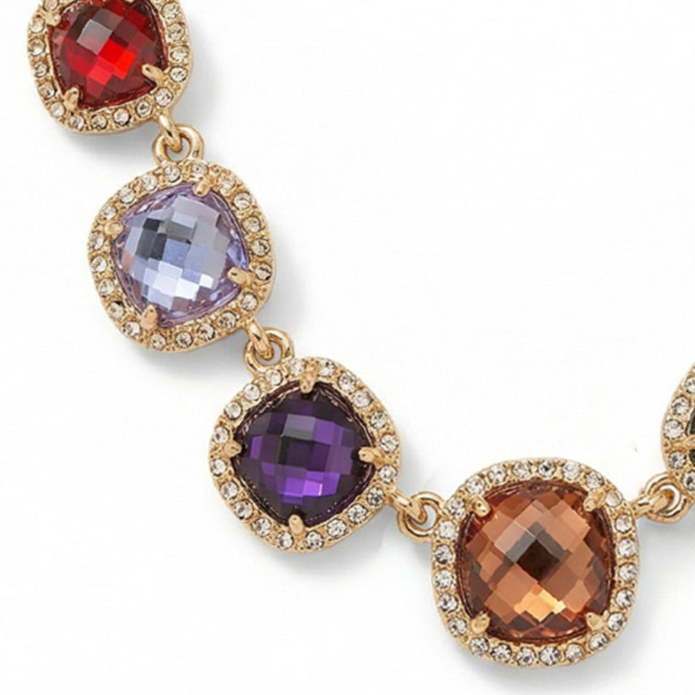 COLLANA GIROCOLLO CON PIETRE QUADRATE COLORATE
