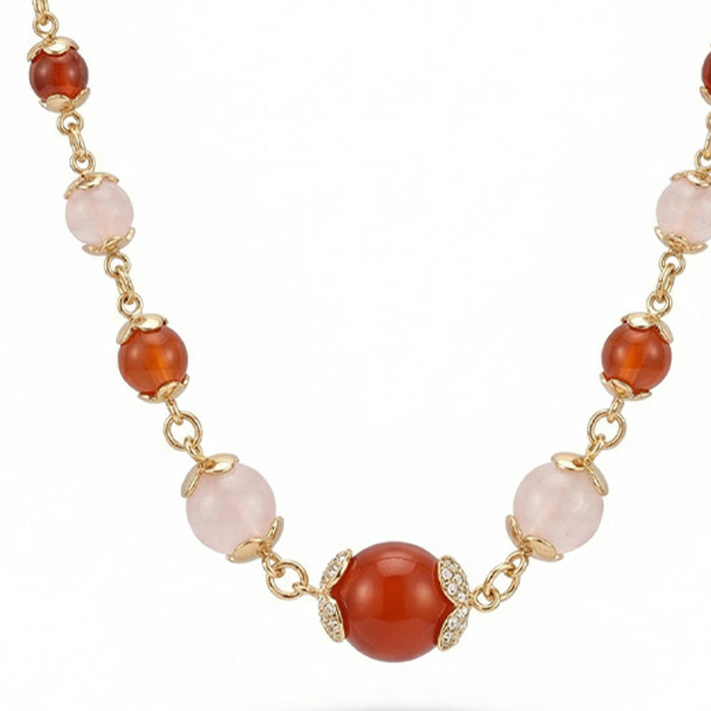 COLLANA GIROCOLLO CON PIETRE ROTONDE E CATENA