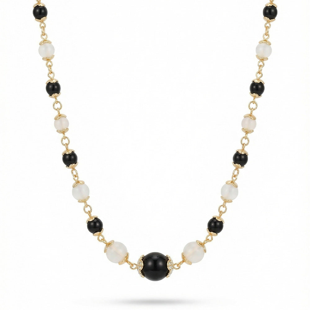 COLLANA GIROCOLLO CON PIETRE ROTONDE E CATENA