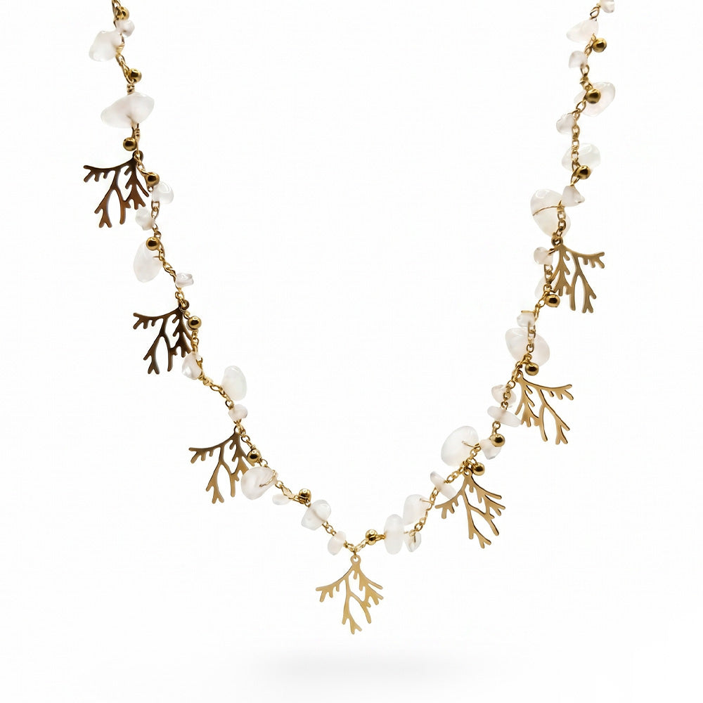 COLLANA GIROCOLLO CON PIETRE E CORALLI