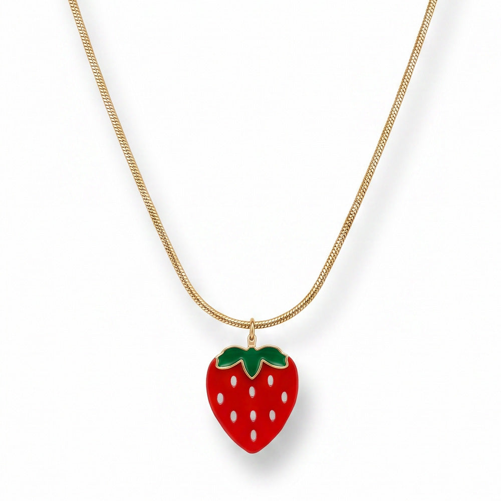 COLLANA CON PENDENTE PIATTO A FRAGOLA