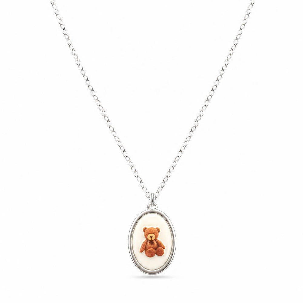COLLANA GIROCOLLO CON ORSETTO DISEGNATO SU PENDENTE