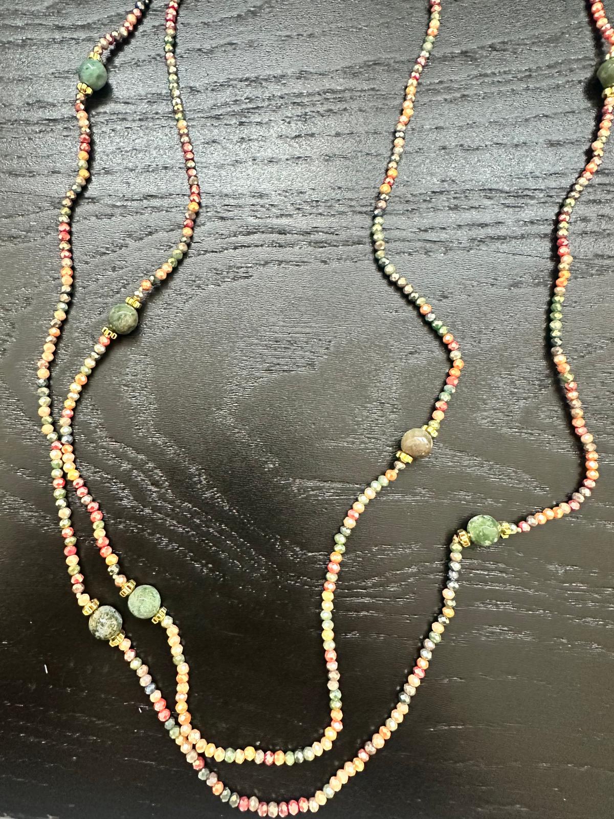 COLLANA LUNGA IN ZIRCONI COLORATI