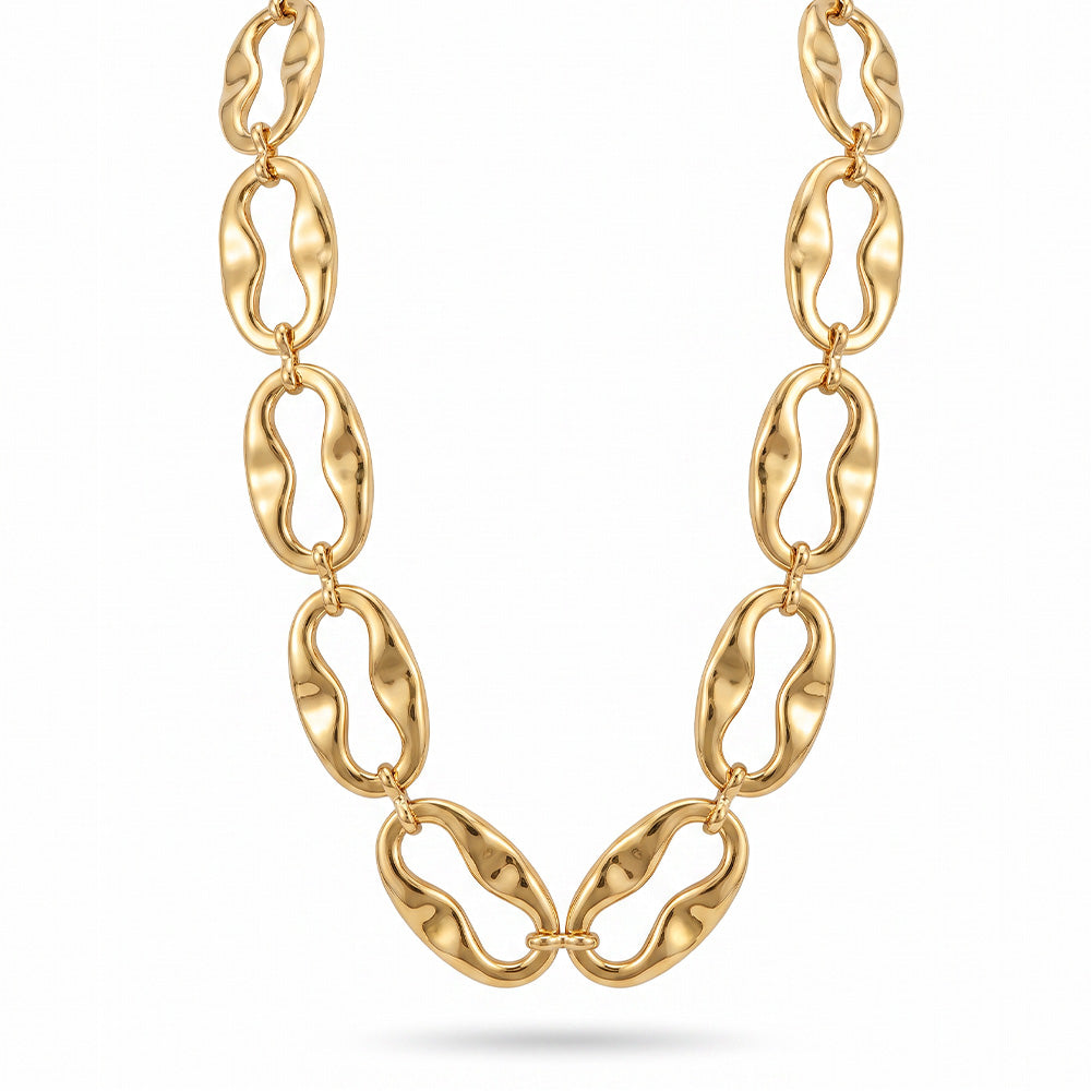 COLLANA A GIROCOLLO CON CATENA ONDULATA