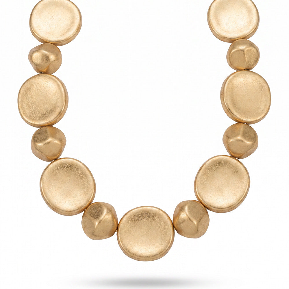 COLLANA GIROCOLLO CON PIETRE ROTONDE E IRREGOALRI