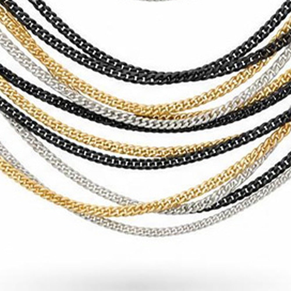 COLLANA LUNGA MULTIFILO CON CATENE SOTTILI