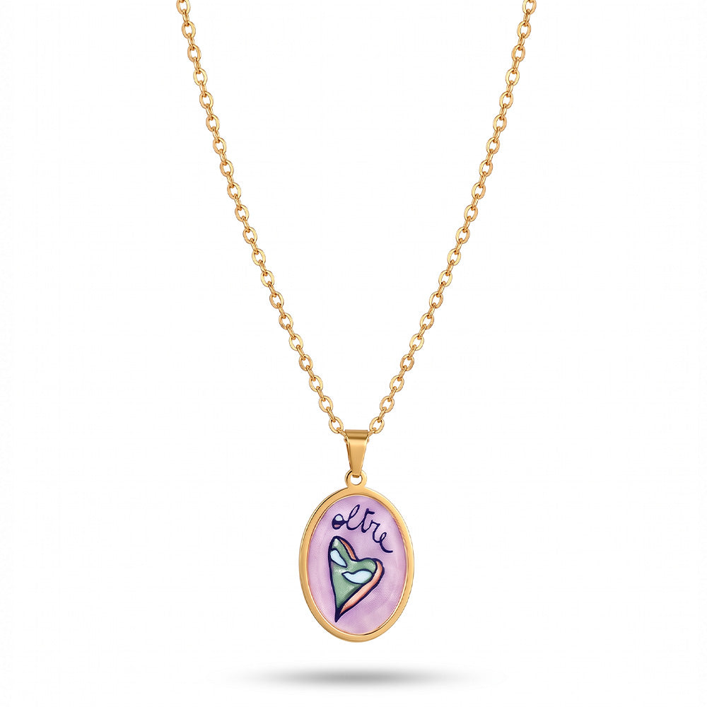 COLLANA MORBIDA CON CHARM  "OLTRE"