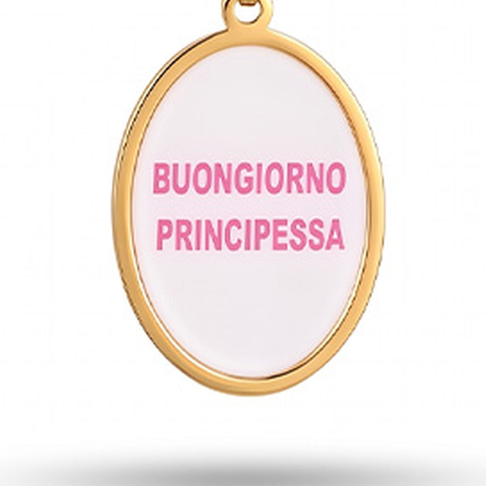 COLLANA MORBIDA CON CHARM  "BUONGIORNO PRINCIPESSA"