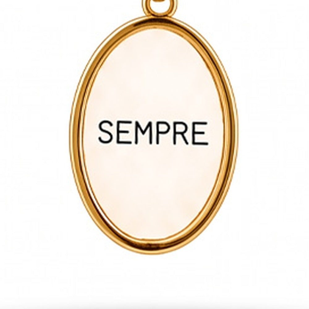 COLLANA MORBIDA CON CHARM OVALE "SEMPRE"