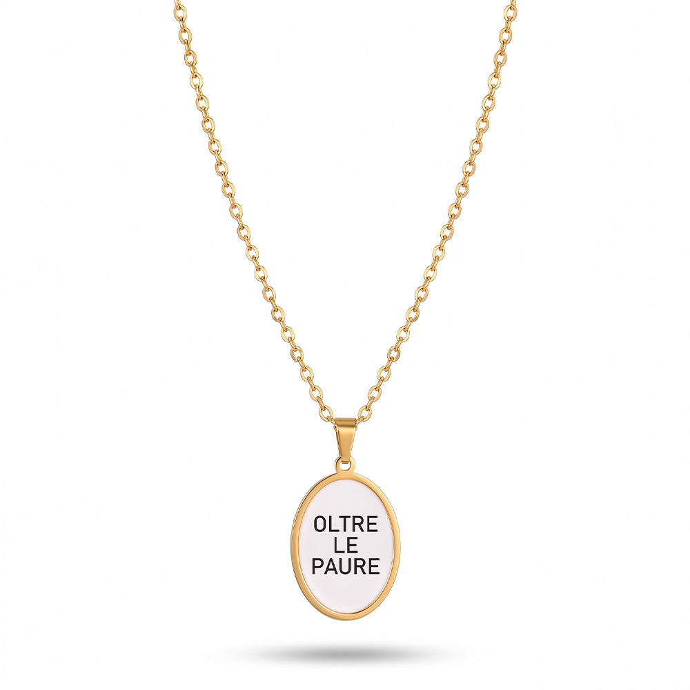 COLLANA MORBIDA CON CHARM OVALE "OLTRE LE PAURE"