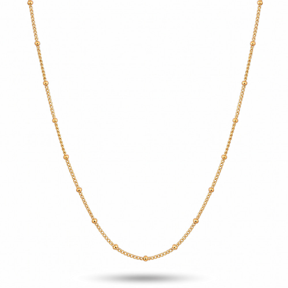 COLLANA MORBIDA LUNGA A MAGLIA FINE CON SFERE