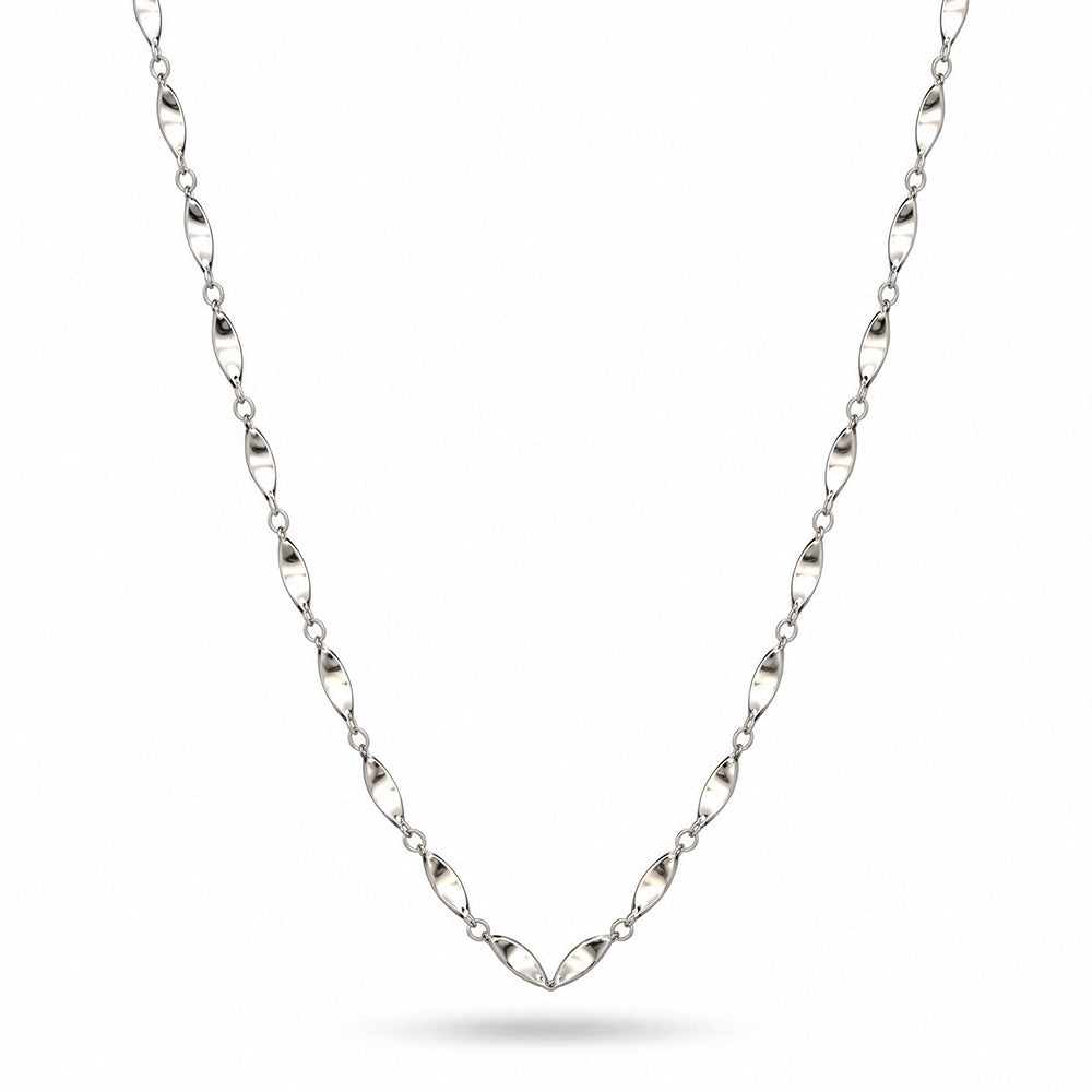 COLLANA MORBIDA LUNGA MAGLIA STILE FOGLIA RITORTA