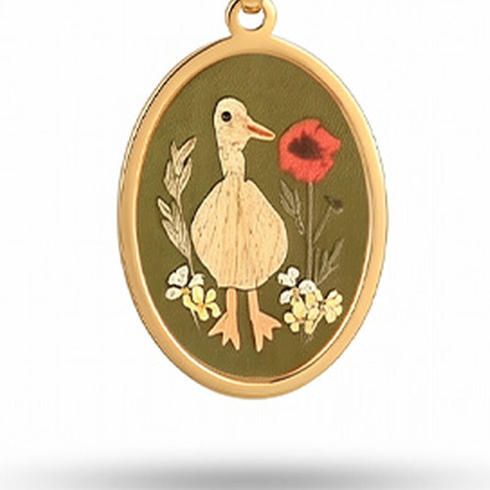 COLLANA MORBIDA LUNGA CON CHARM STILE VINTAGE CON OCA