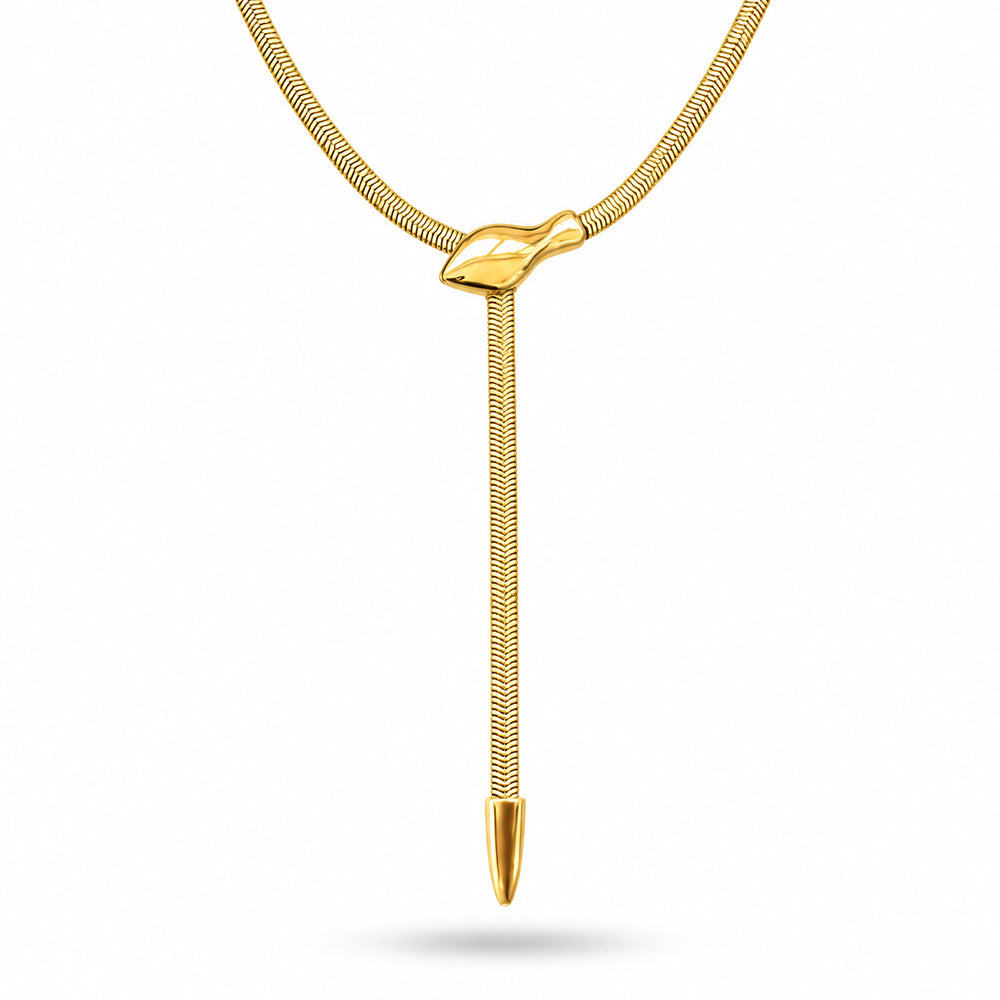 COLLANA A GIROCOLLO SNAKE CON TESTA E CODA SCORREVOLI LISCI