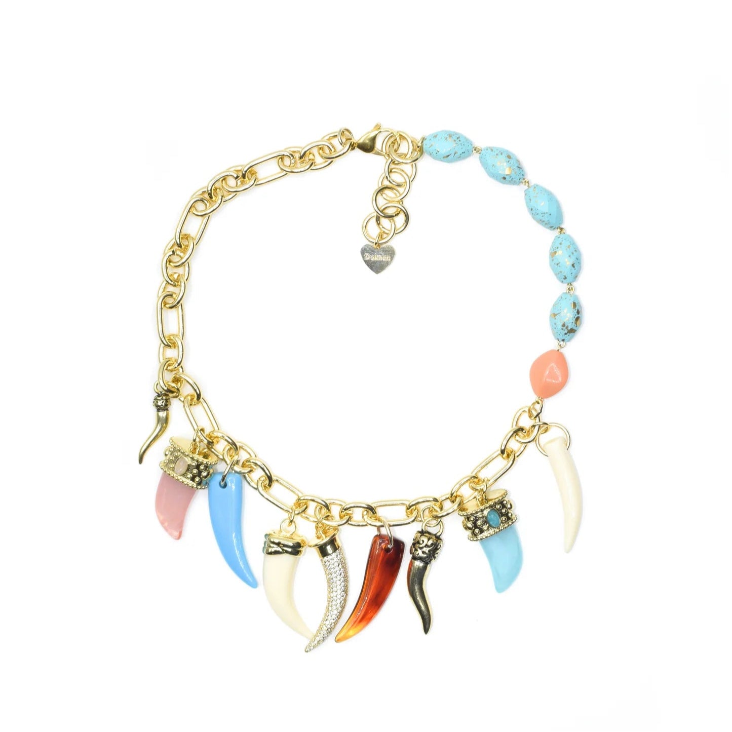 COLLANA GIROCOLLO CON PENDENTI A CORNO