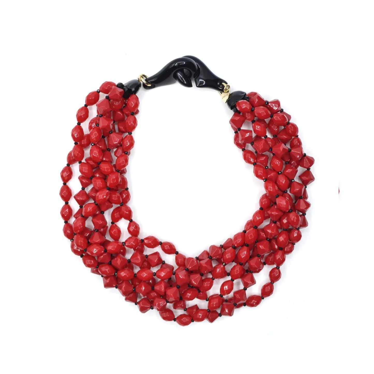 COLLANA GIROCOLLO MULTIFILO CON COMPONENTI SFACCETTATE