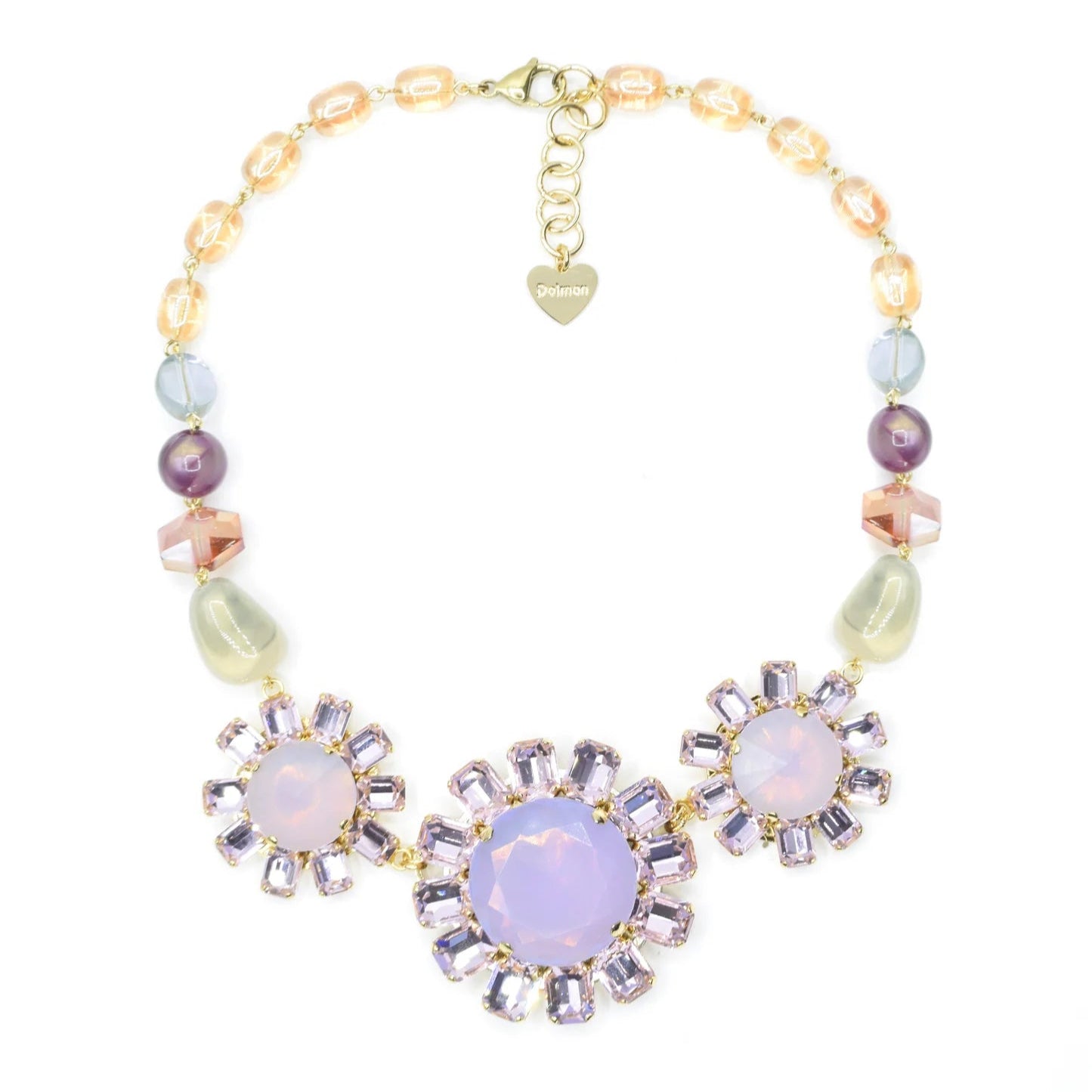 COLLANA GIROCOLLO CON TRE FIORI CENTRALI
