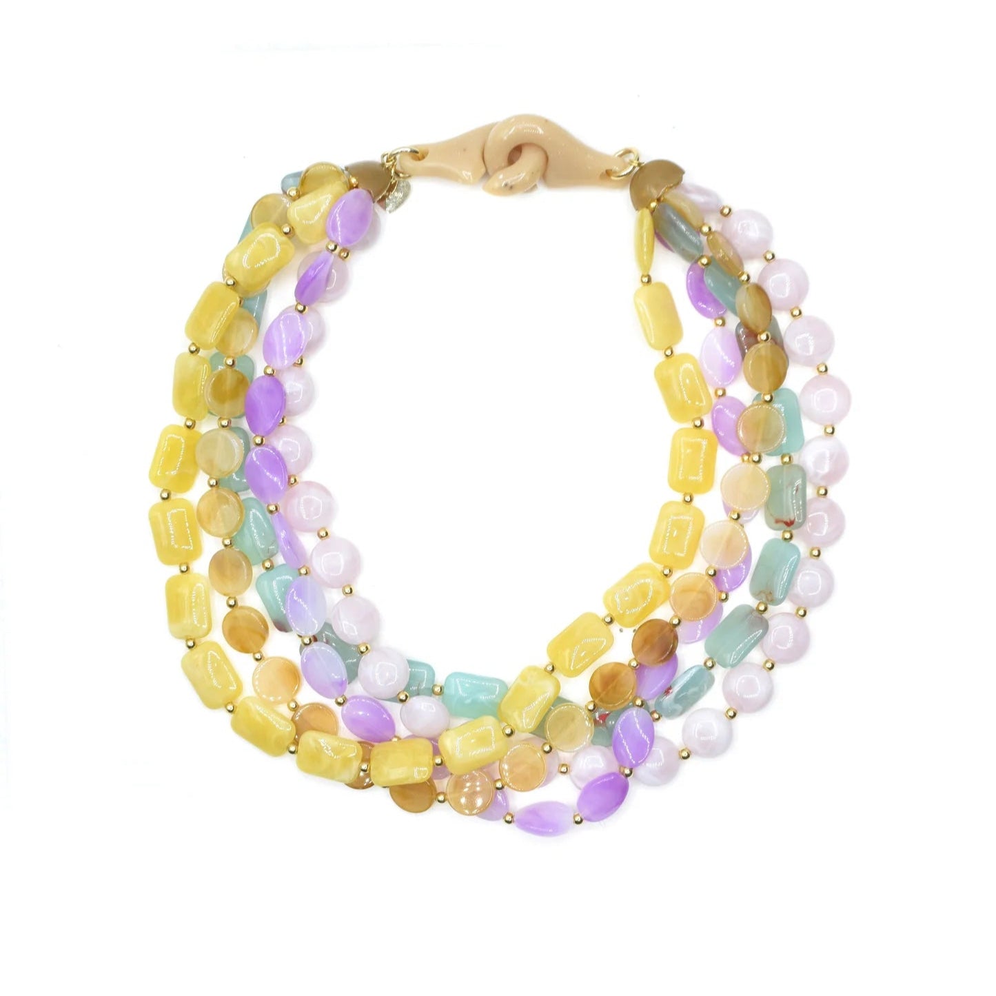 COLLANA GIROCOLLO MULTIFILO CON PIETRE COLORATE