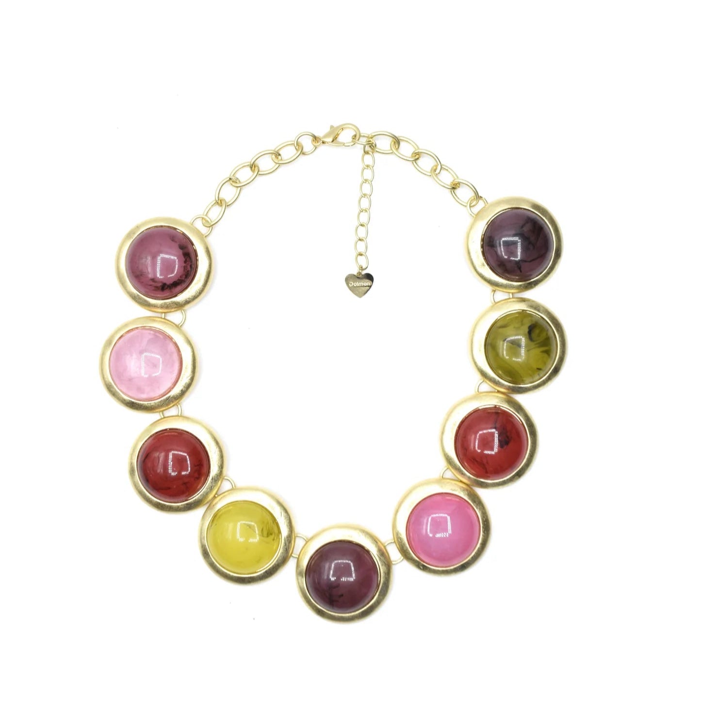COLLANA GIROCOLLO SATINATA CON MAXI CABOCHON