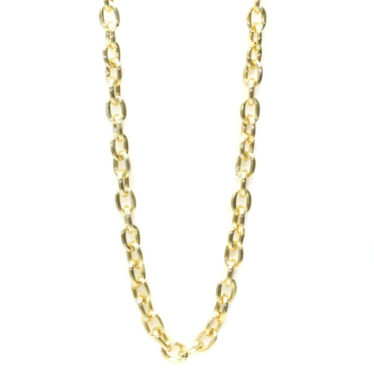 COLLANA A CATENA CON MAGLIA RIGATA