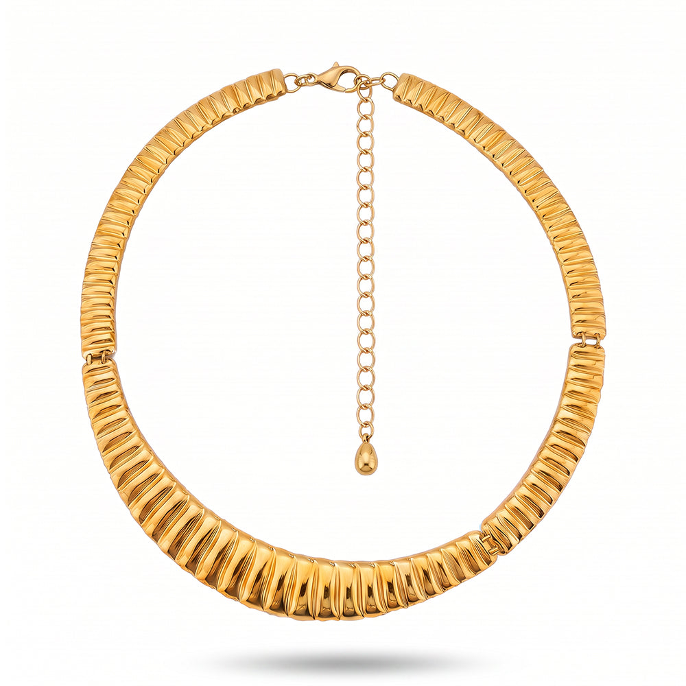 COLLANA SEMI RIGIDA DUE PEZZI BOMBATA