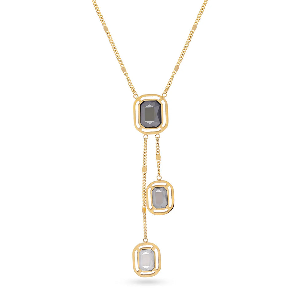 COLLANA GIROCOLLO CON TRE PIETRE RETTANGOLARI