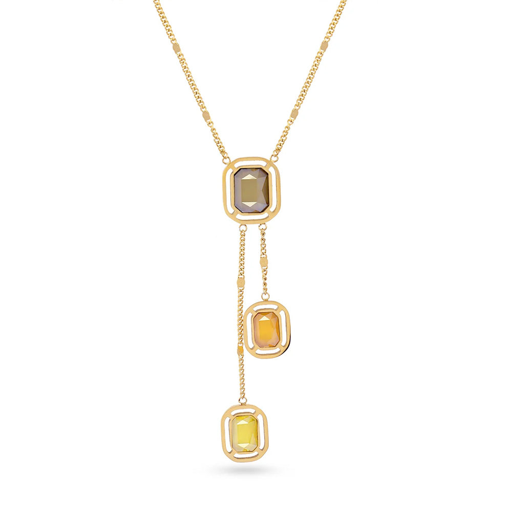 COLLANA GIROCOLLO CON TRE PIETRE RETTANGOLARI