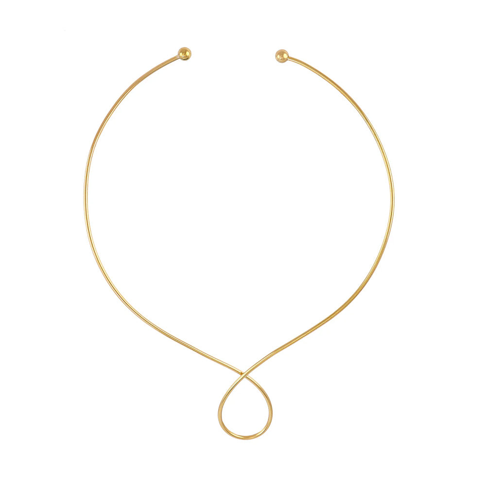 COLLANA COLLARINO RIGIDO CON ONDA CENTRALE