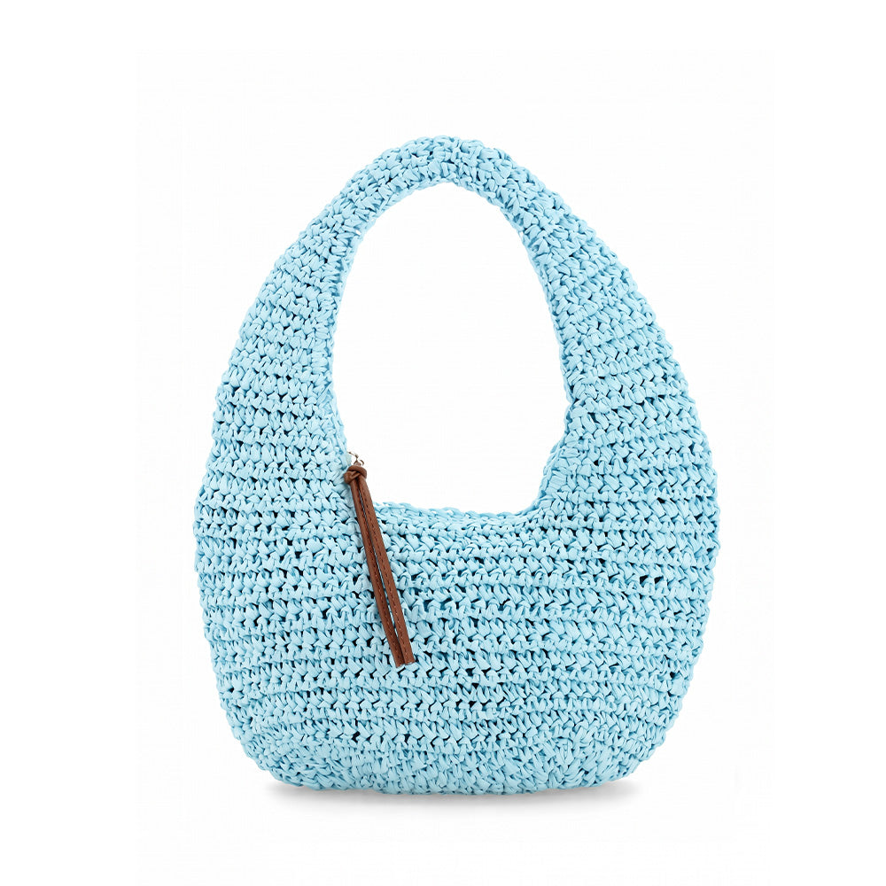 BORSA A SPALLA EFFETTO PAGLIA