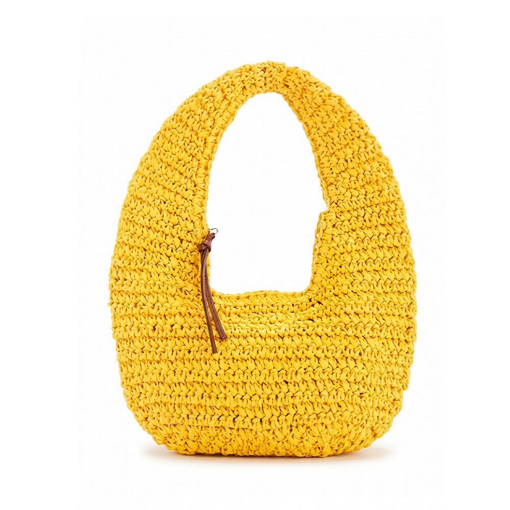 BORSA A SPALLA EFFETTO PAGLIA