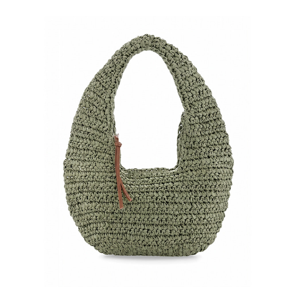 BORSA A SPALLA EFFETTO PAGLIA