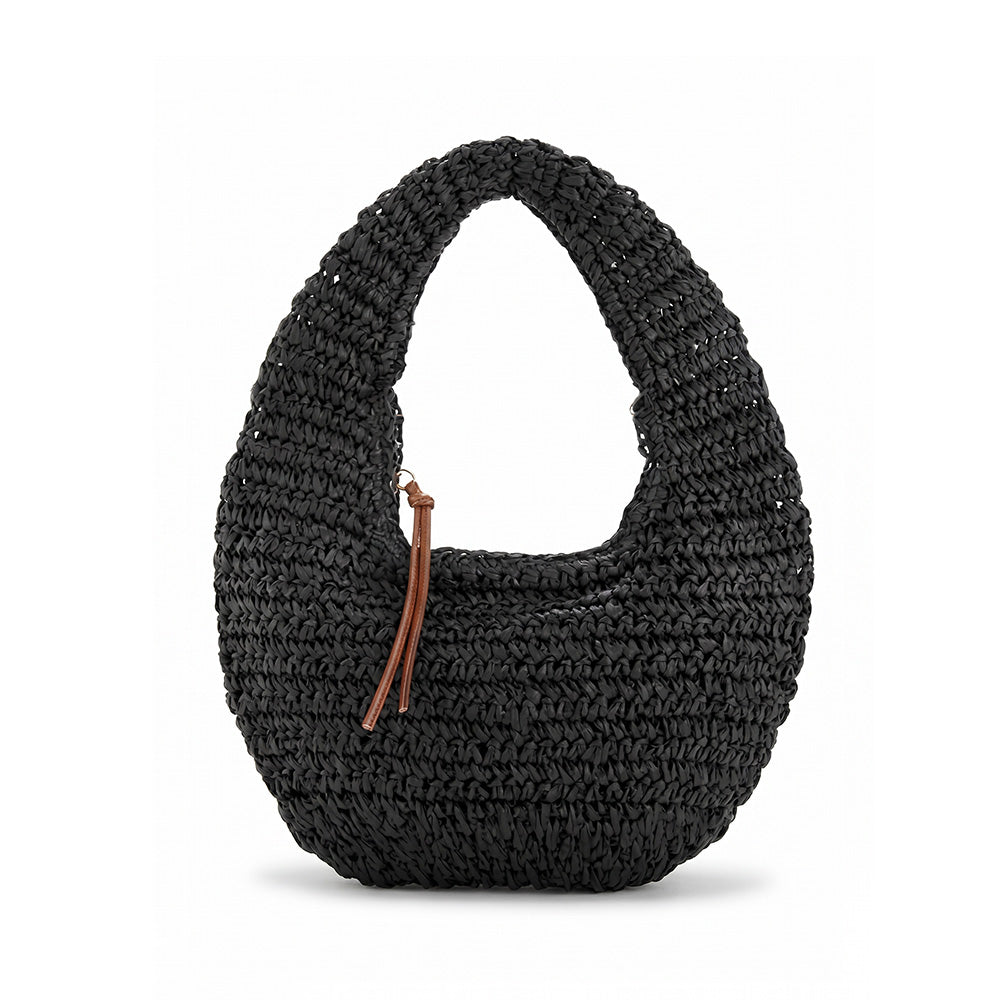 BORSA A SPALLA EFFETTO PAGLIA
