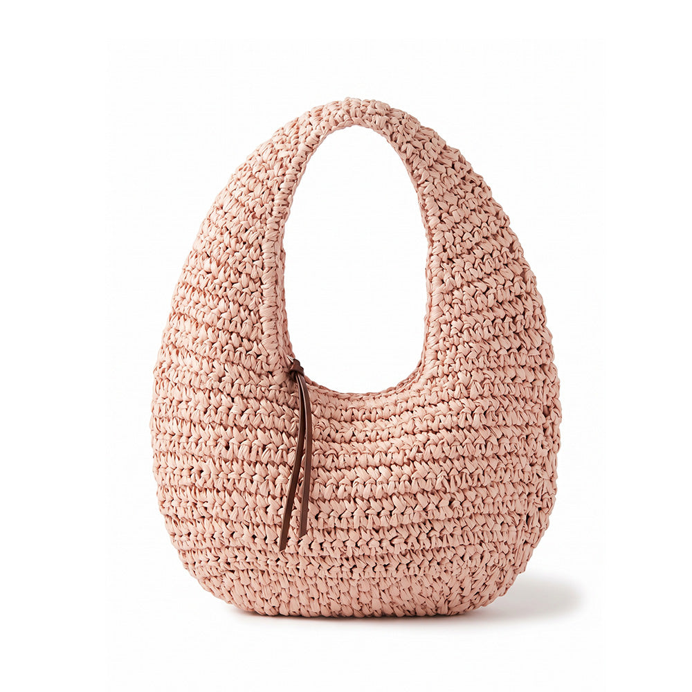 BORSA A SPALLA EFFETTO PAGLIA