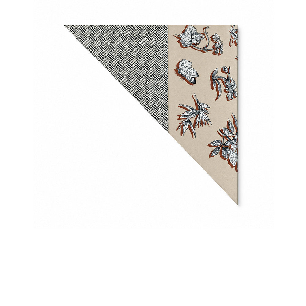 SCIARPA DOUBLEFACE CON FANTASIA FIORI E FARFALLE