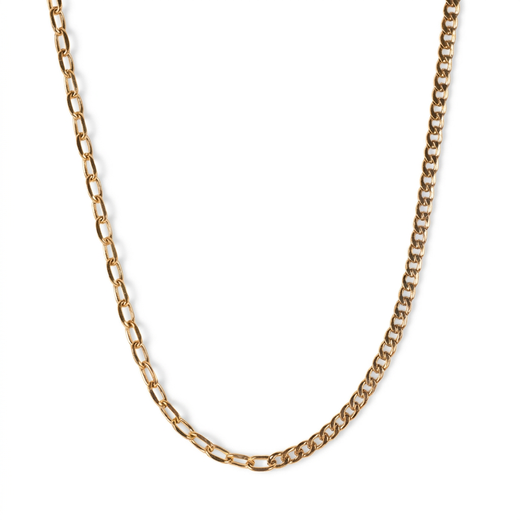 MEDIUM LENGTH NECKLACE WITH TWO TYPES OF CHAIN ​​AND LOABREL