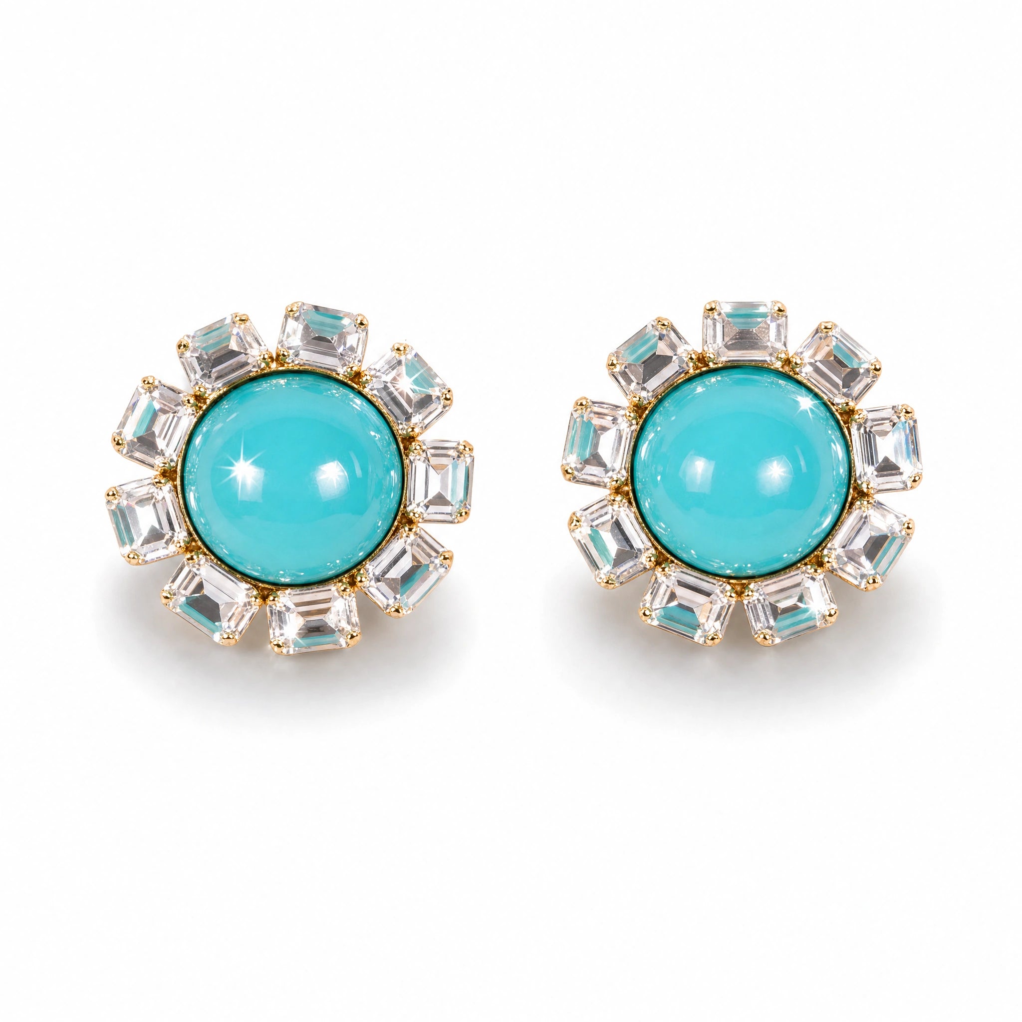 ORECCHINI A LOBO CIRCOLARE CON CORNICE DI STRASS